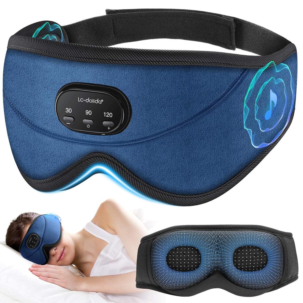 LC-dolida masque-sommeil bruit-blanc 3D écouteurs pour s'endormir rapidement