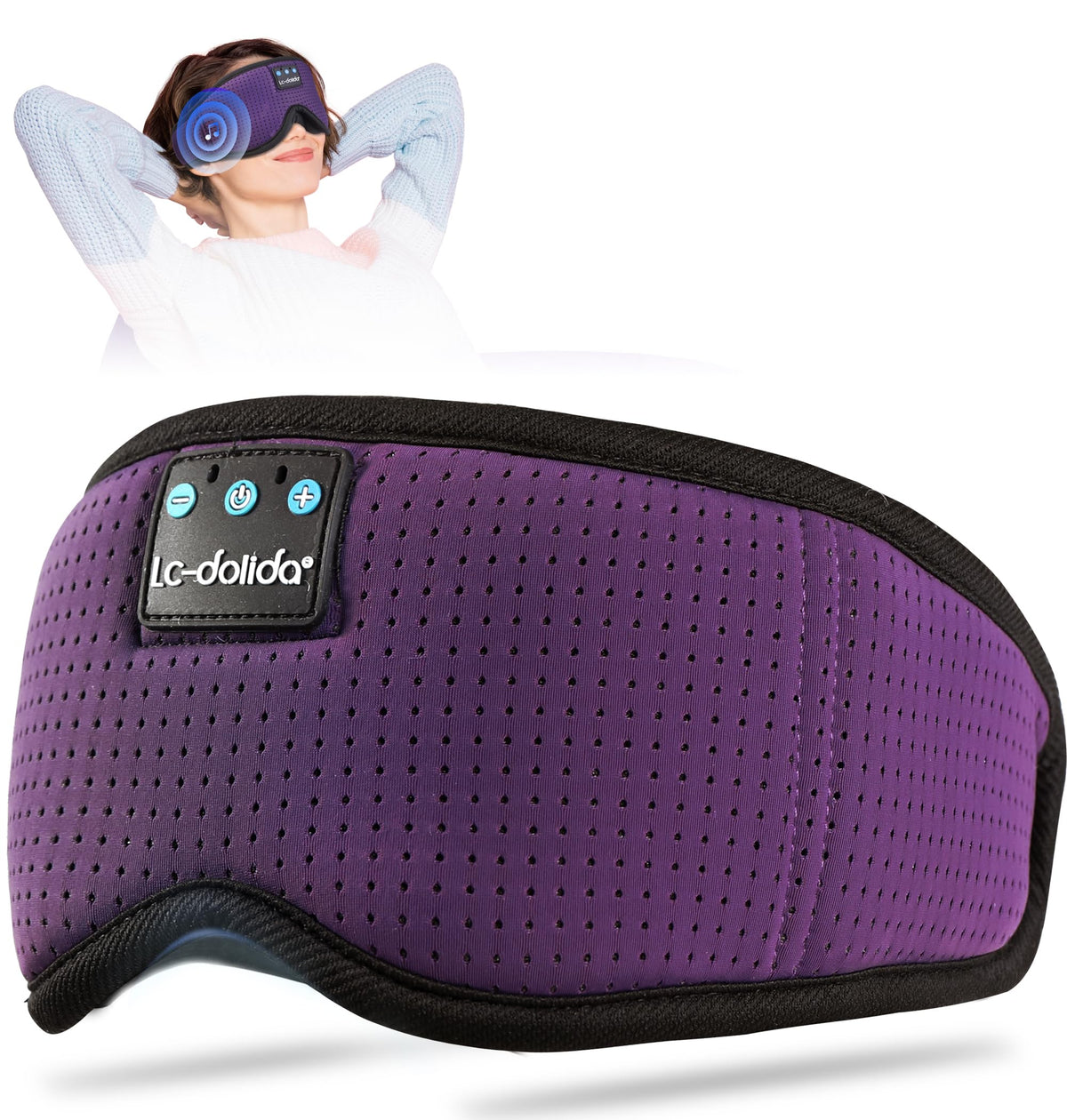 LC-dolida masque-sommeil-connecte-face : occultation et confort optimisés pour dormir