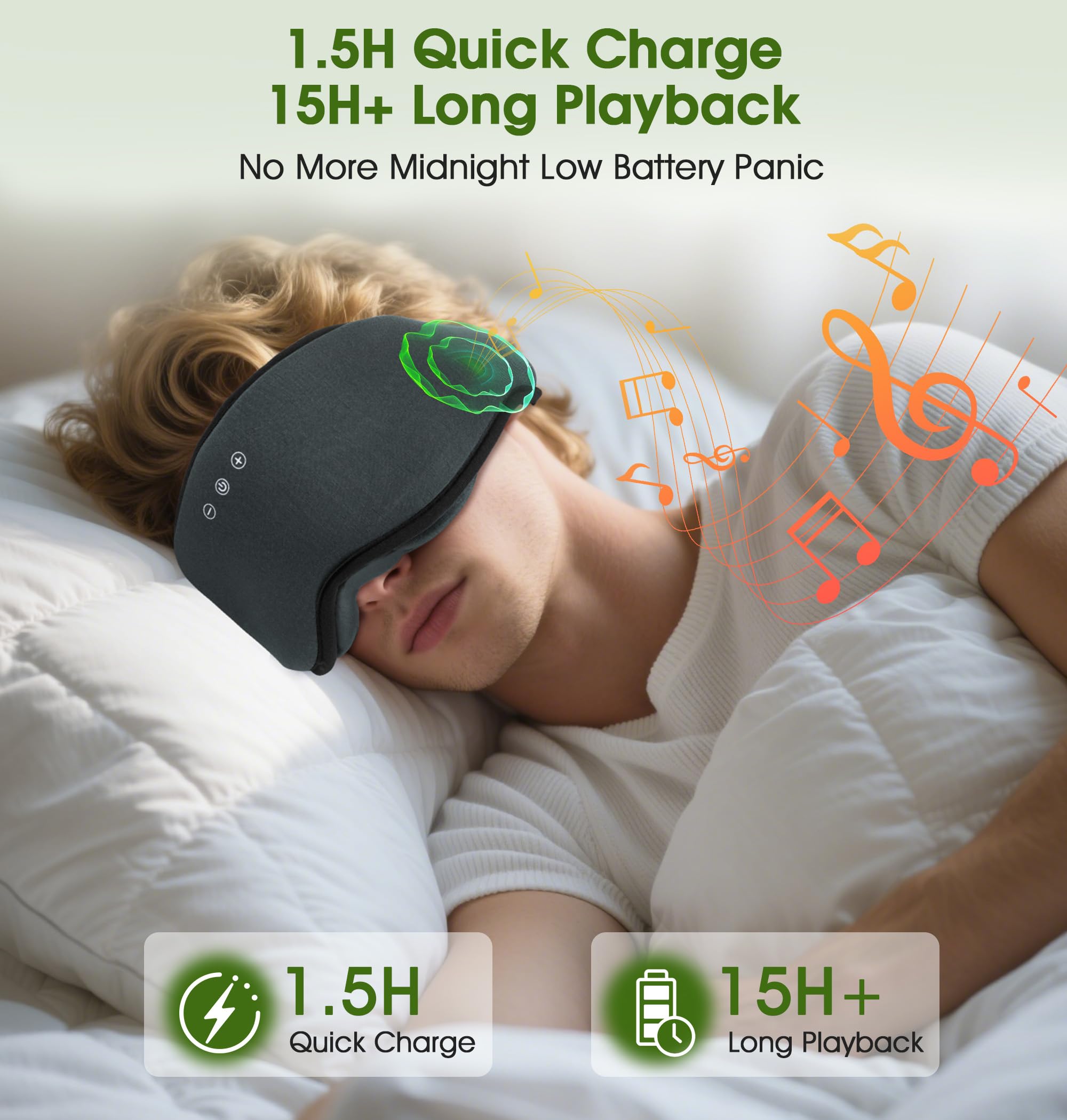 LC-dolida masque sommeil écouteurs intégrés