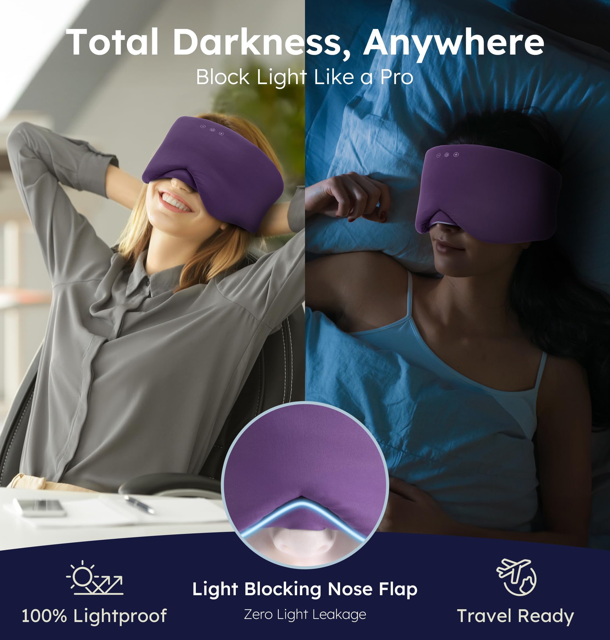 LC-dolida masque-sommeil nez-ajustable et bande elastique évitent les marques.