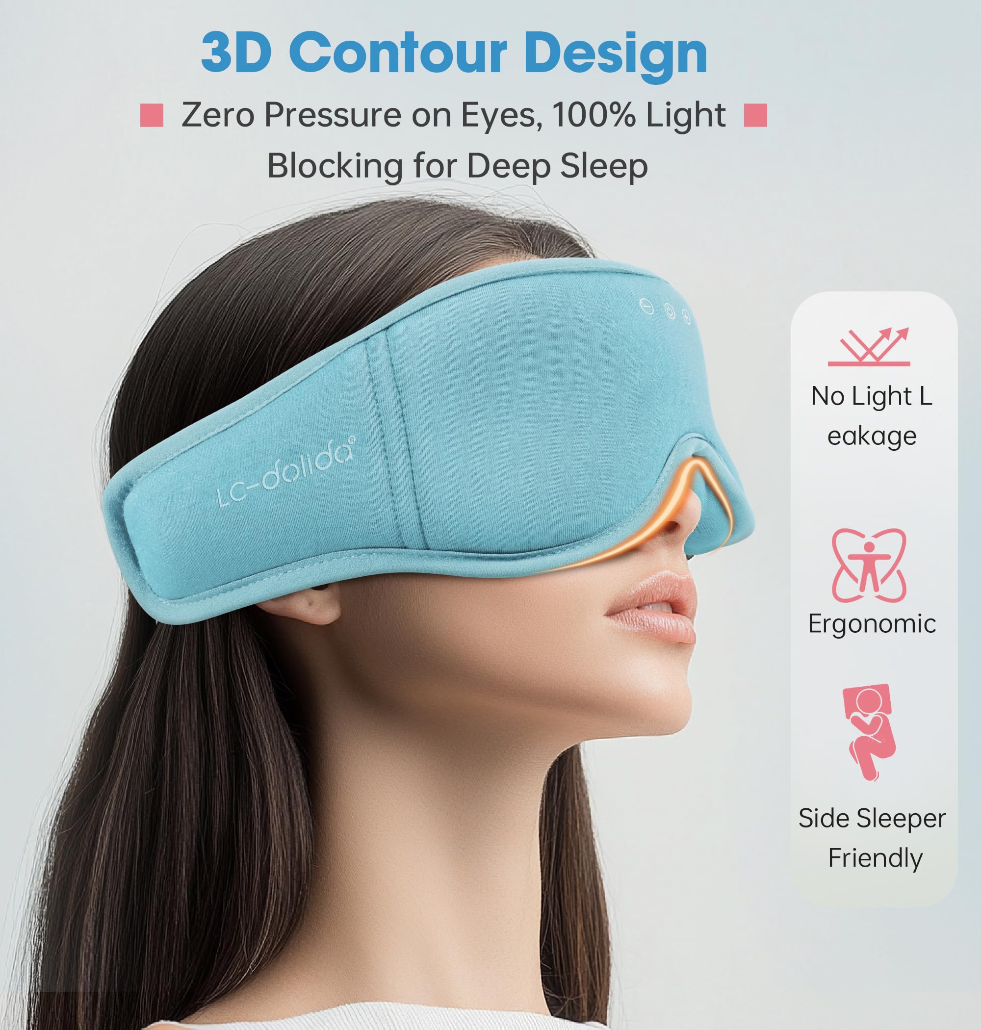 LC-dolida masque sommeil bloque lumière: obscurité totale sans pression sur les yeux.