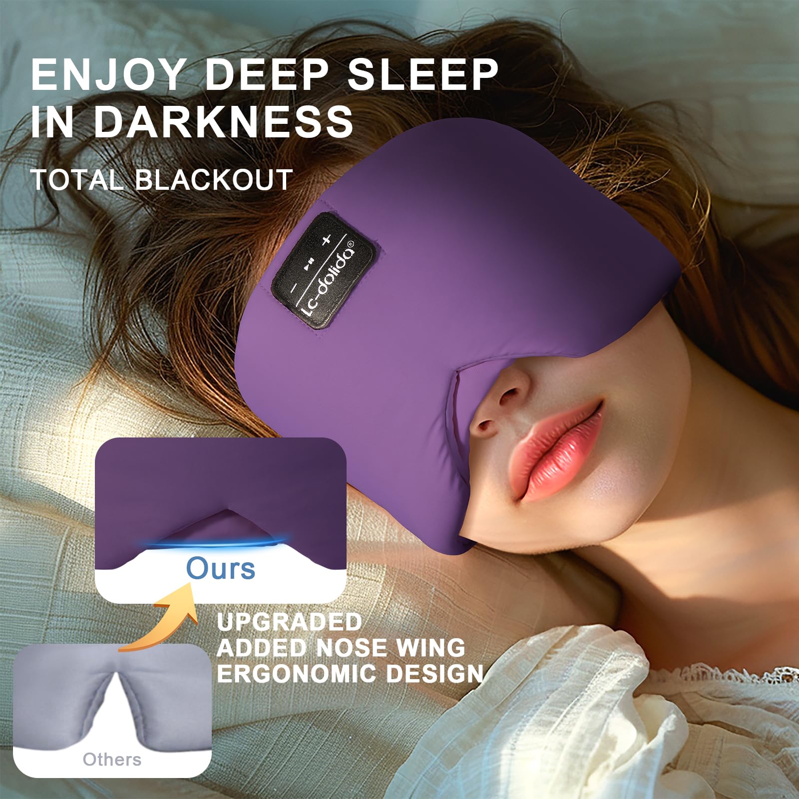  LC-dolida masque-velcro reglable pourpre, ajustement personnalisé sans pression.