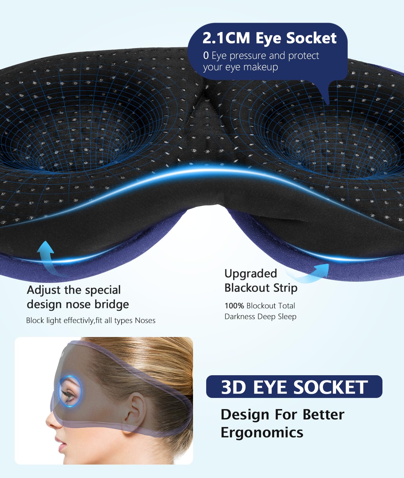 LC-dolida masque-yeux bloc-lumiere autour du nez pour un noir complet