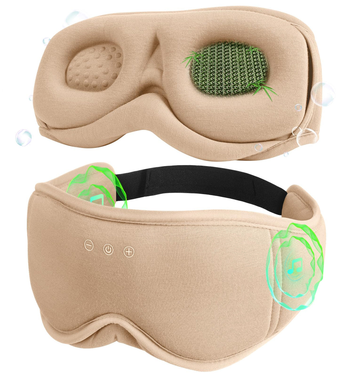 LC-dolida masque-yeux-ecouteurs-bluetooth: confort sans pression et détente grâce au son sans fil.