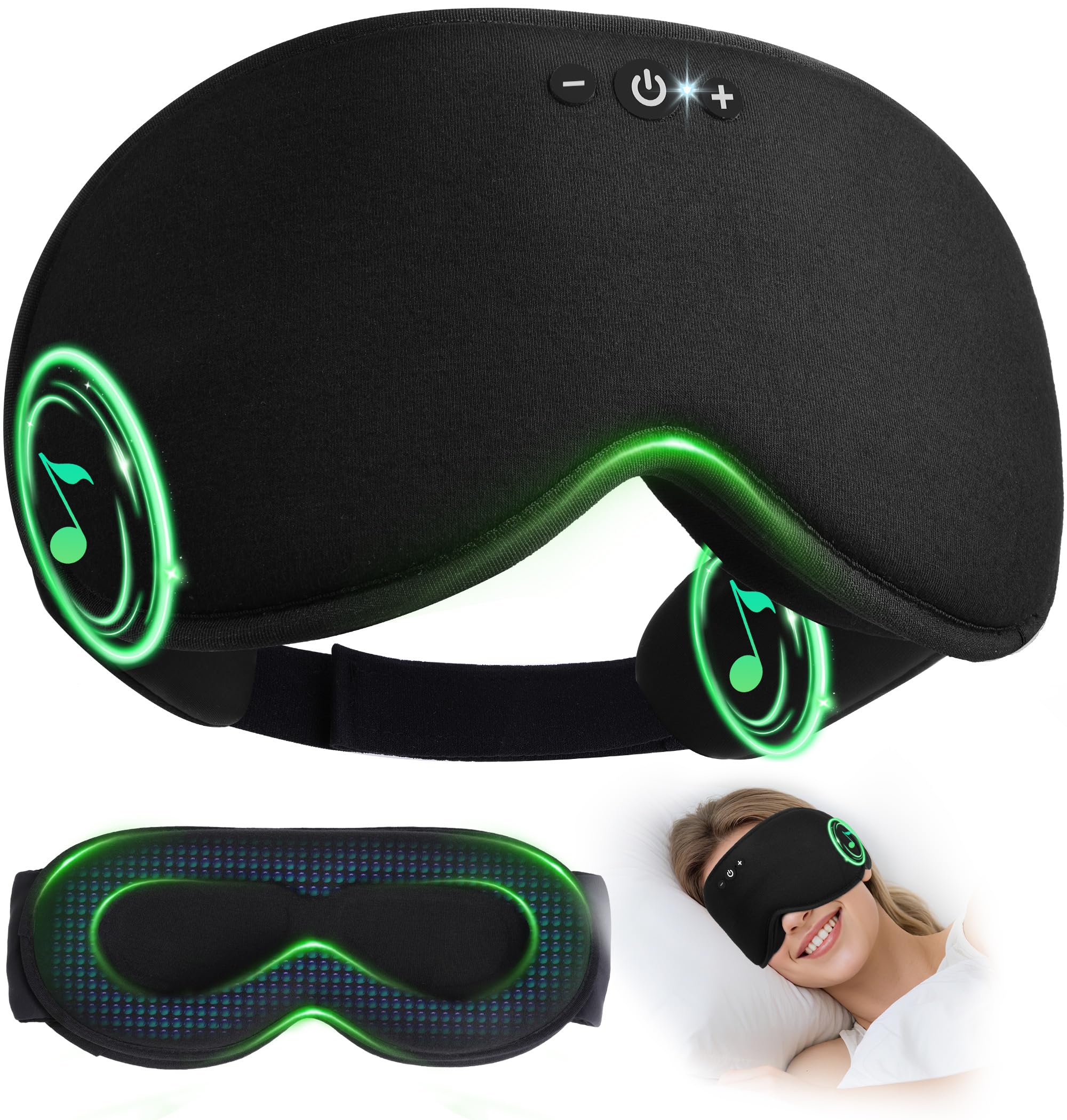 LC-dolida masque-yeux-poids-bambou-bluetooth: sommeil profond et sans lumière.
