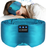 Masque LC-dolida en soie luxe vert sombre, blocage lumière pour repos profond.