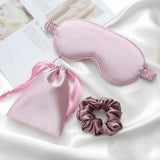 LCBD masque satin violet clair avec bande élastique légère pour les cheveux.