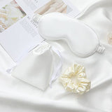 Masque LCBD en satin blanc pour un sommeil plus confortable et profond.