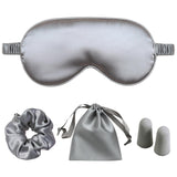 Masque LCBD en satin gris argent pour un sommeil confortable et profond.