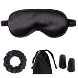 LCBD masque yeux satin noir avec bouchons d'oreilles pour sommeil calme