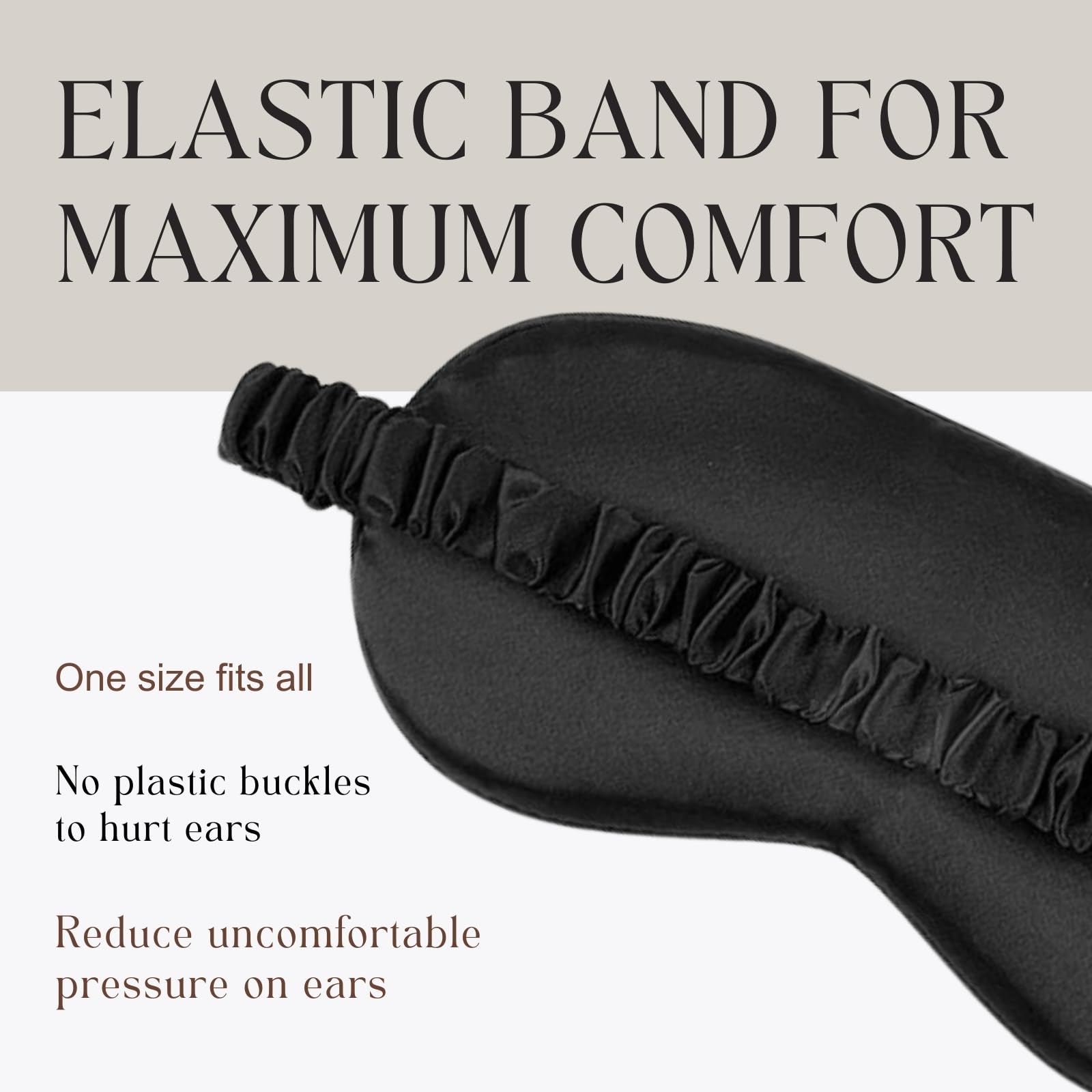 LCBD masque yeux satin noir avec lien cheveux élastique pratique