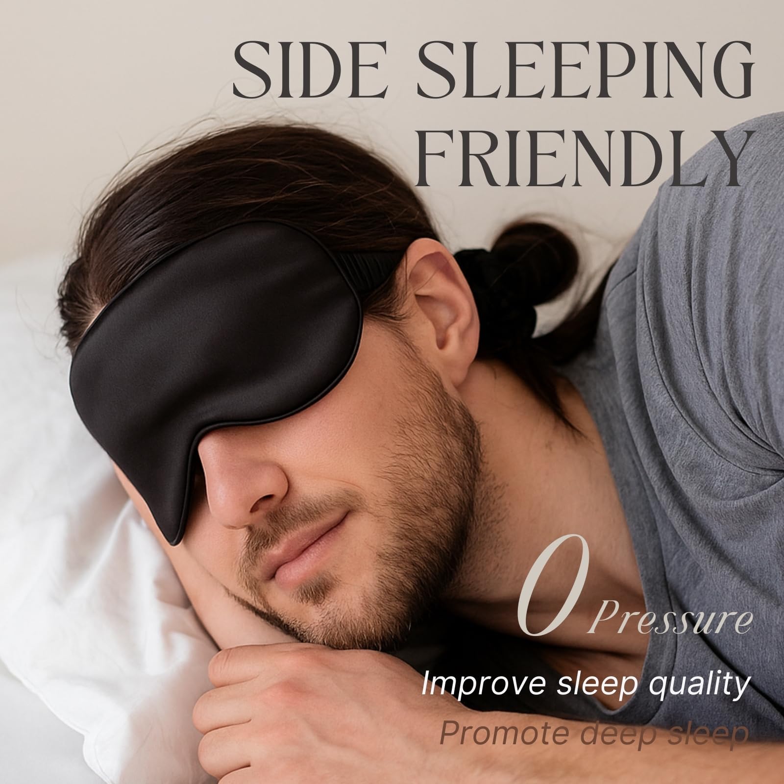 LCBD masque yeux satin noir utilisé dans le lit pour bloquer la lumière
