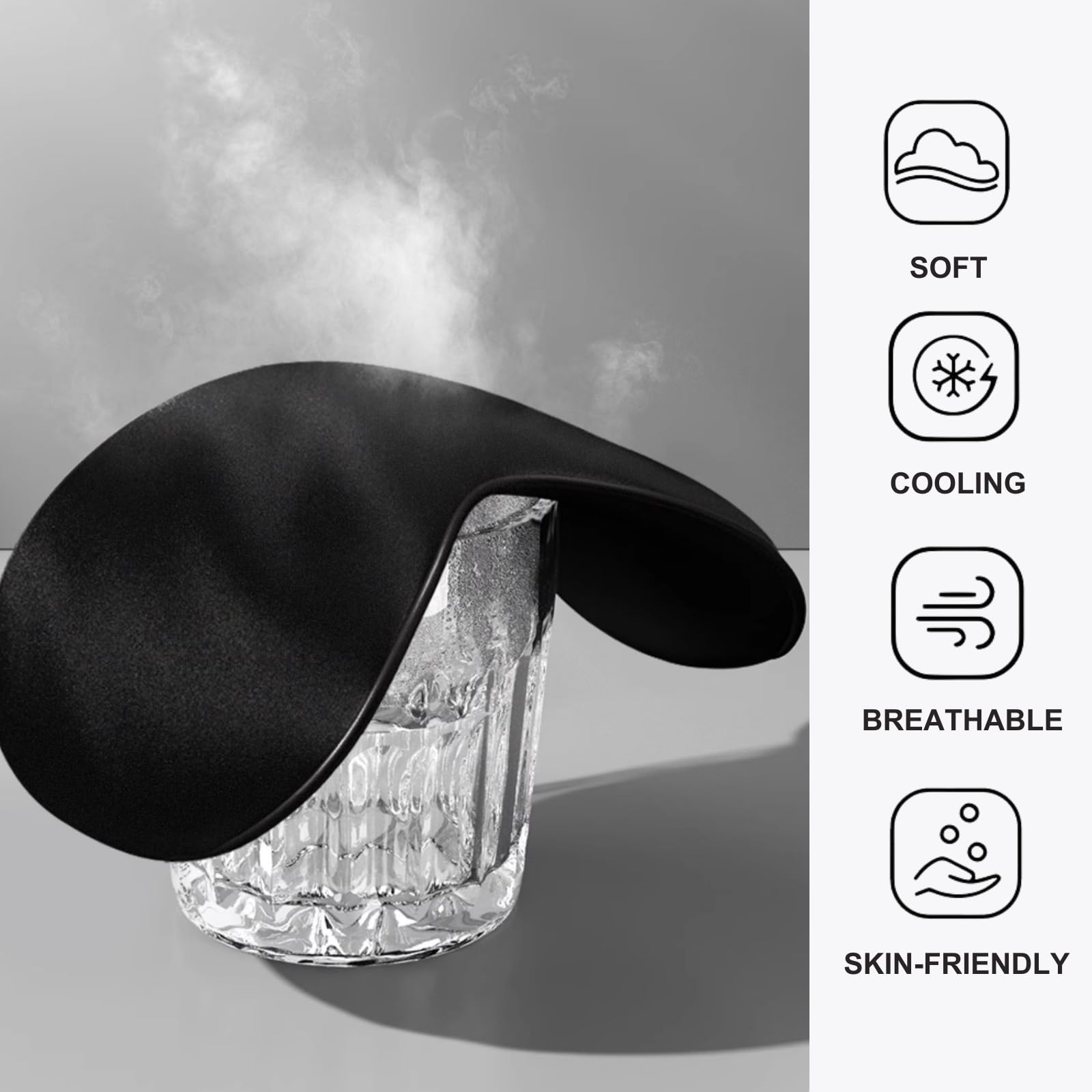 LCBD masque yeux satin noir parfait pour l'avion et le trajet