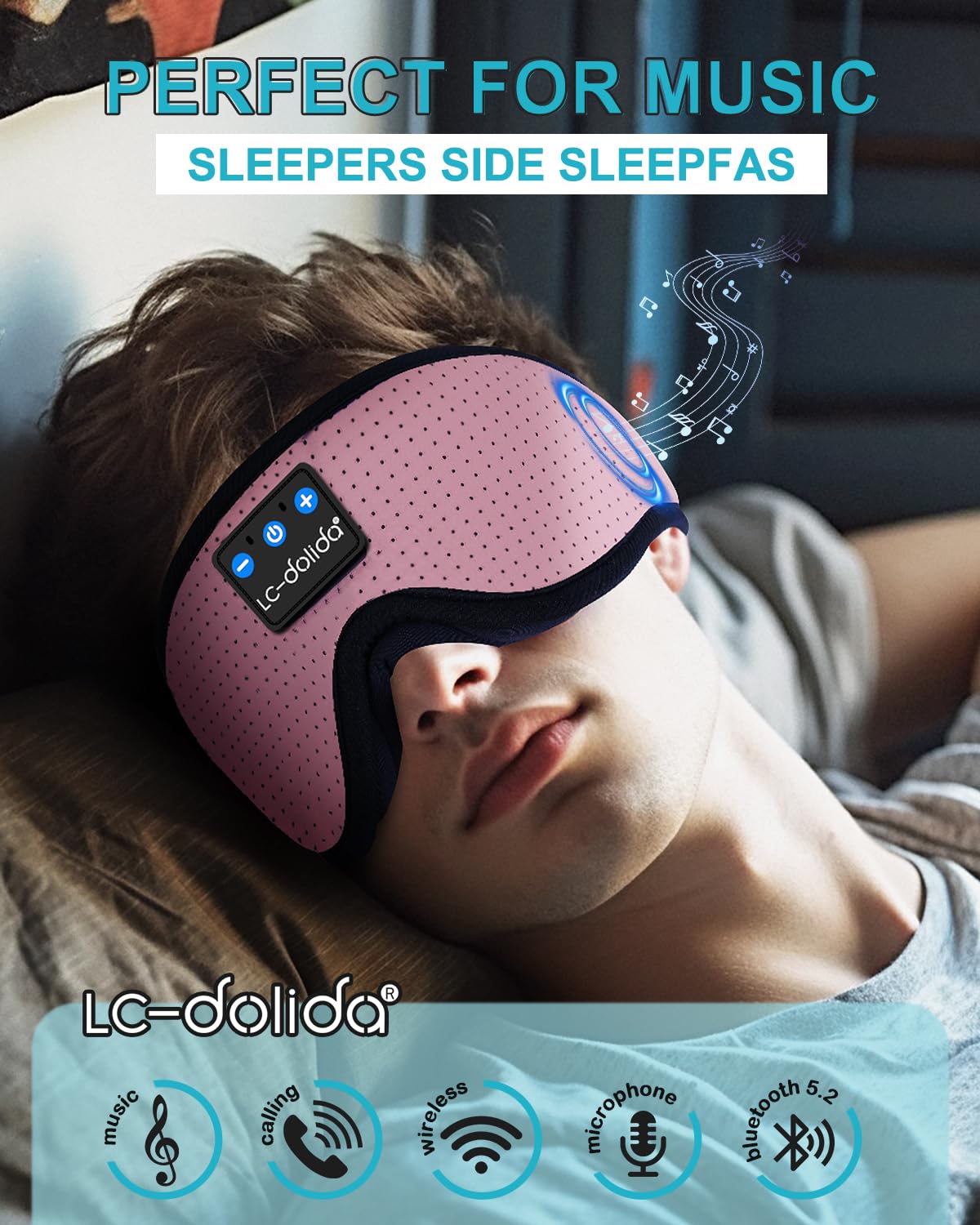 LC-dolida masque sommeil 3D contour facilitant le repos sans pression.