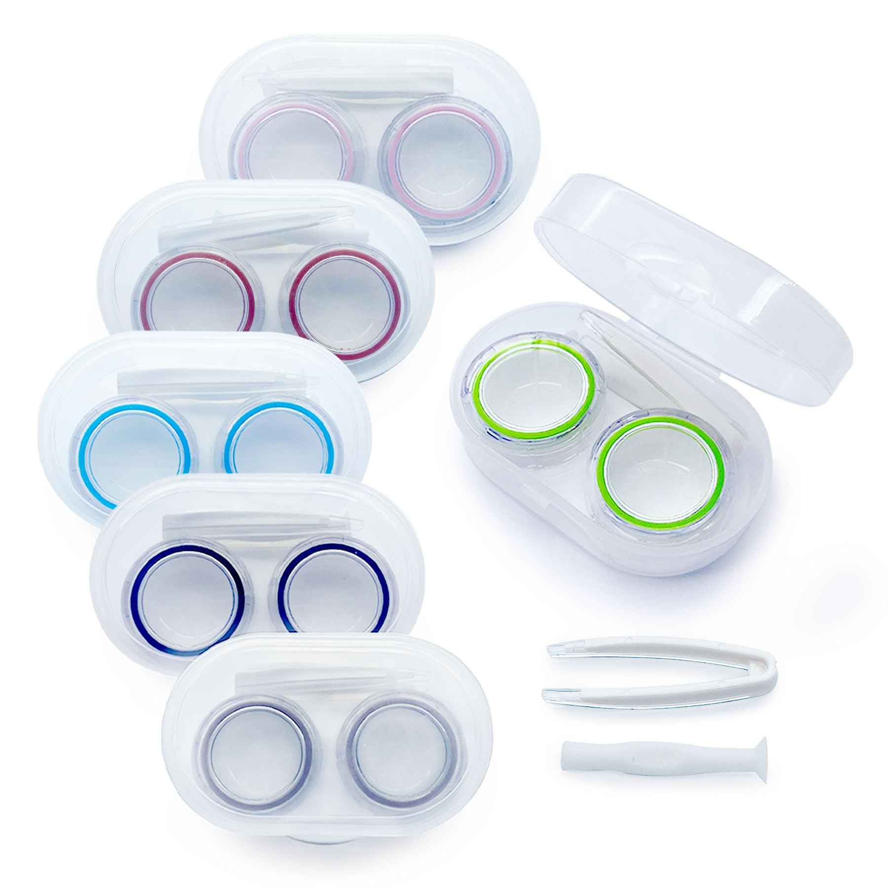 Jeu de 6 étuis à lentilles LCFALO, rangement organisé et pratique.