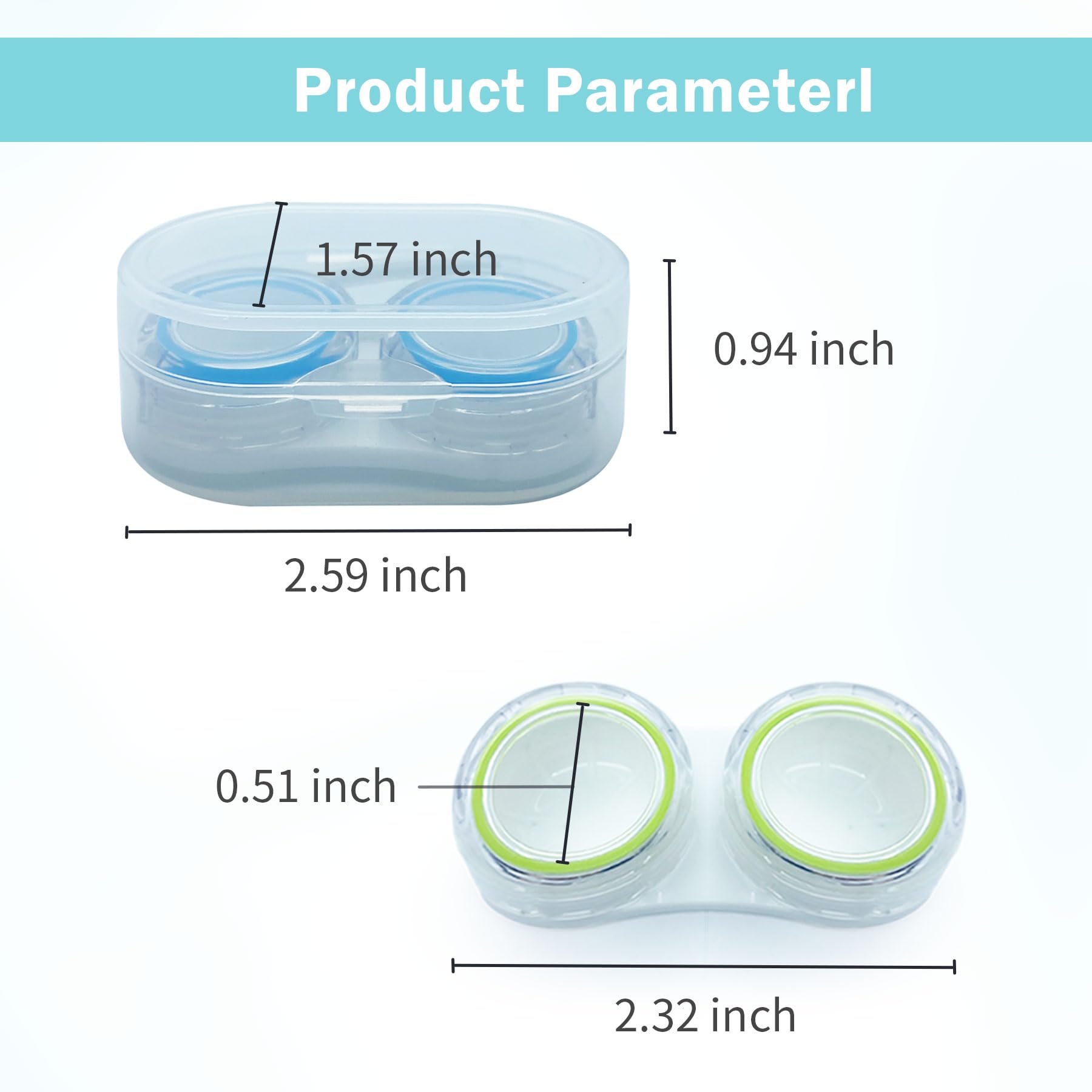 Étui lentilles compact et portable idéal en voyage avec couvercle.