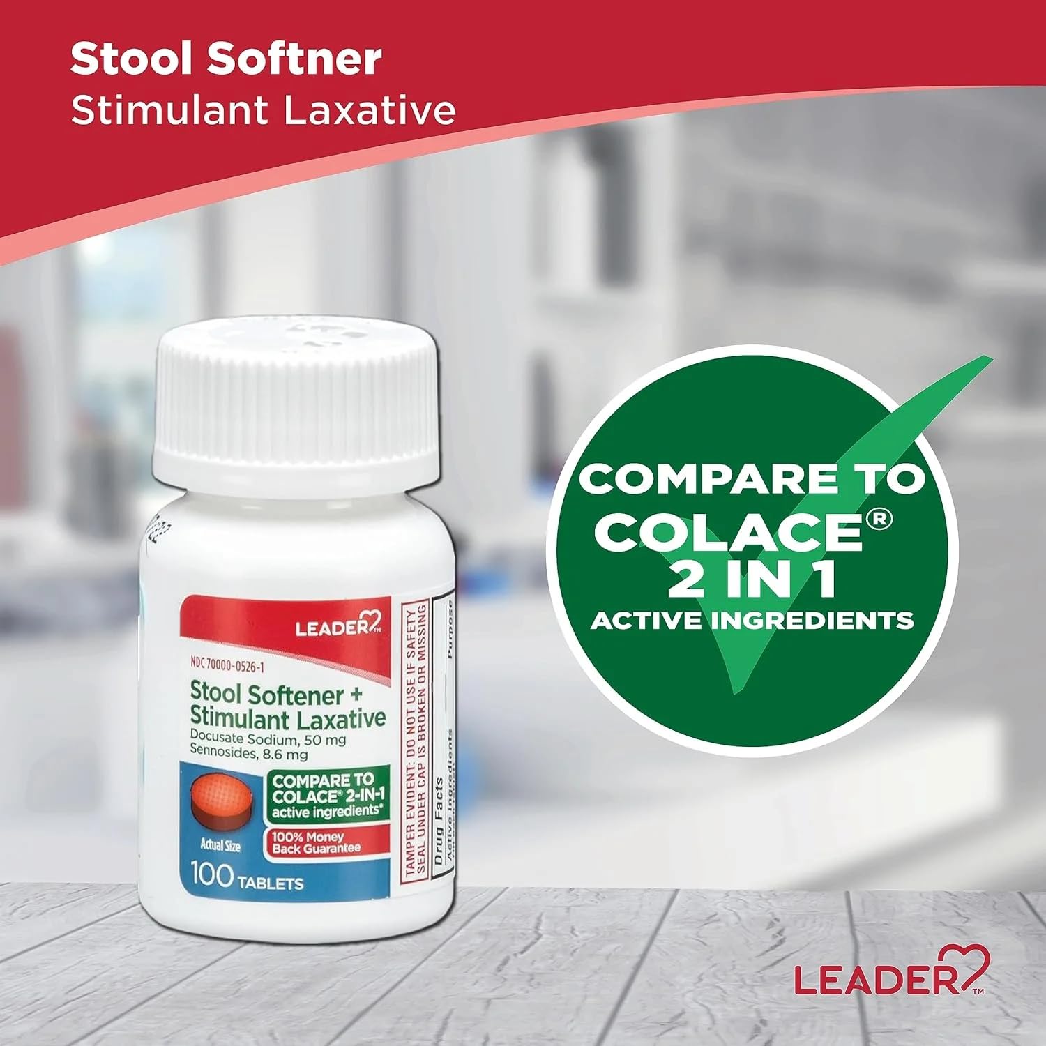 Leader action double adoucisseur et laxatif stimulant pour le transit.