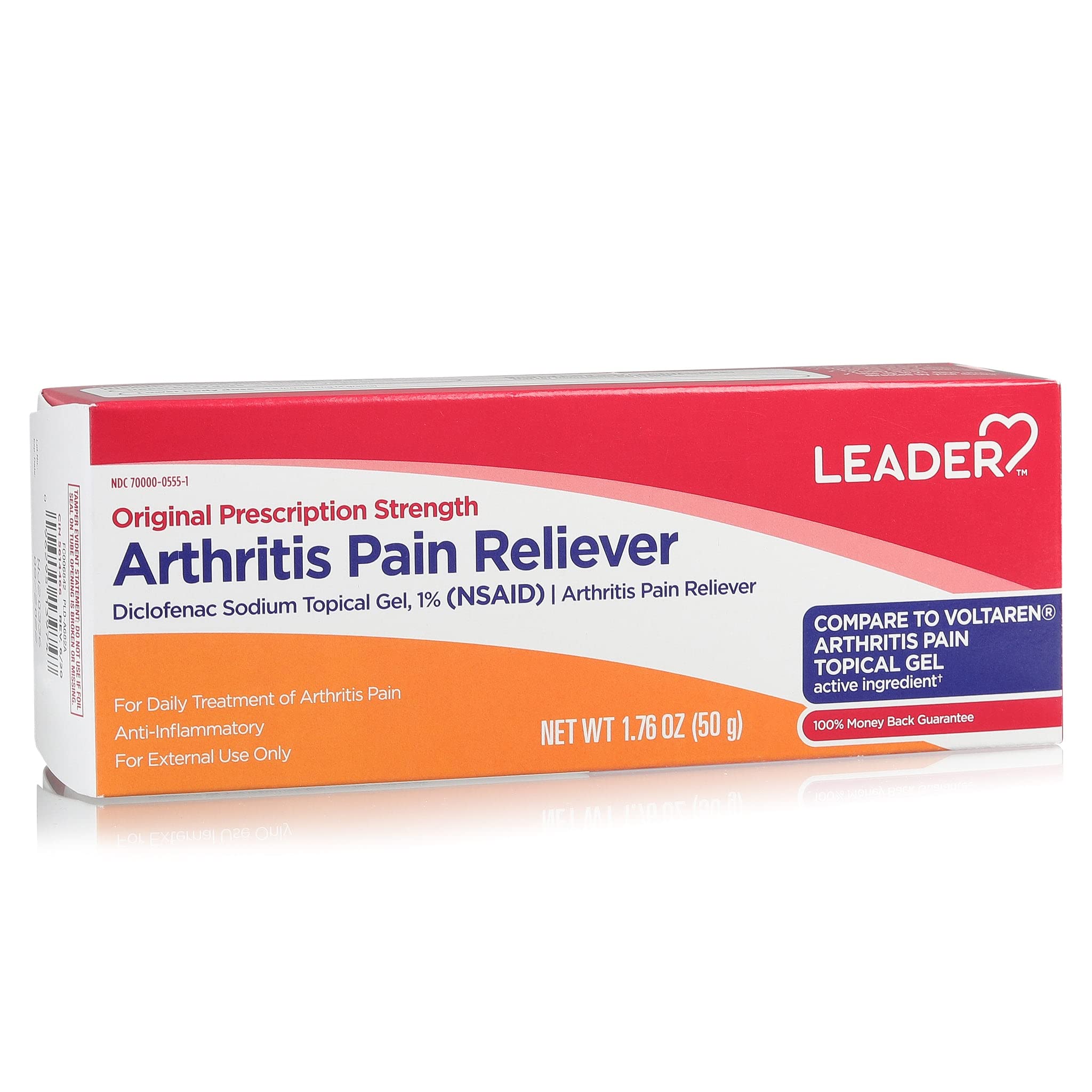 Gel Leader Diclofenac sodique, emballage pratique facilitant l'utilisation.