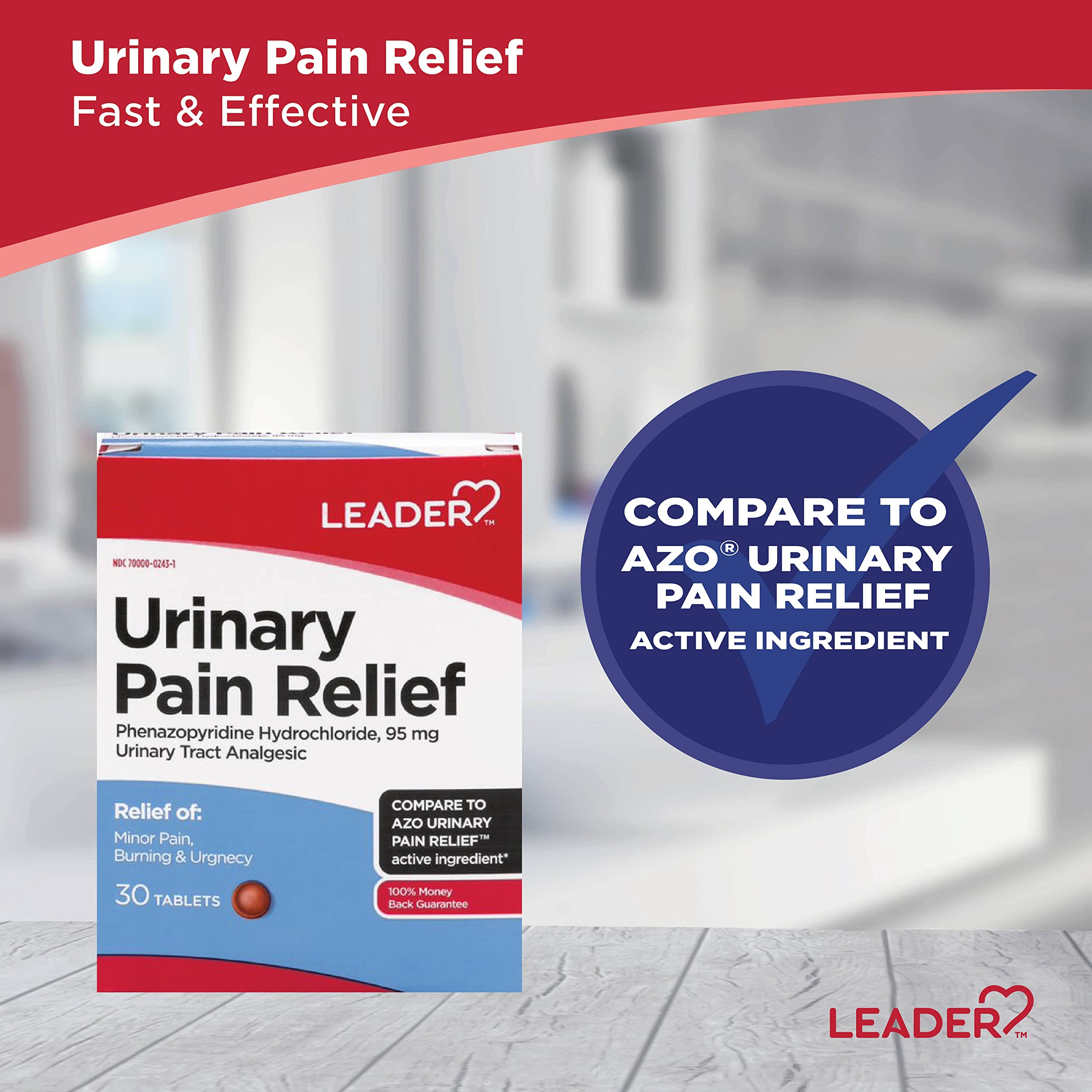 LEADER – phénazopyridine 95 mg ciblant les symptômes urinaires