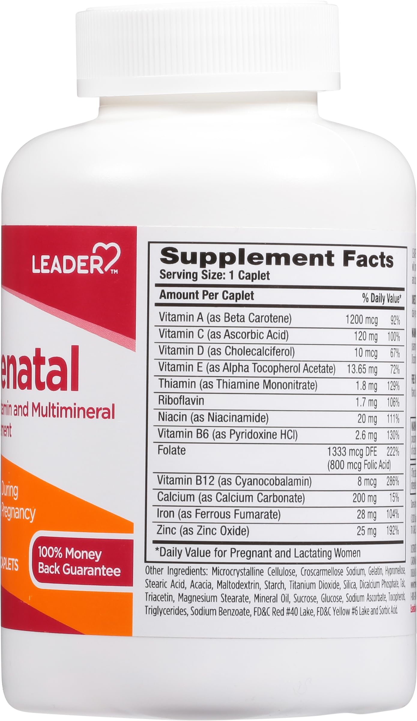 Leader Prenatal: DHA et calcium soutiennent la croissance et la santé osseuse.