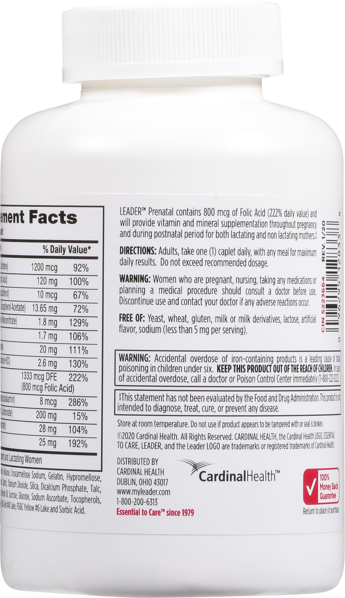 Leader Prenatal: vitamines C et E pour le soutien immunitaire maternel et fœtal.