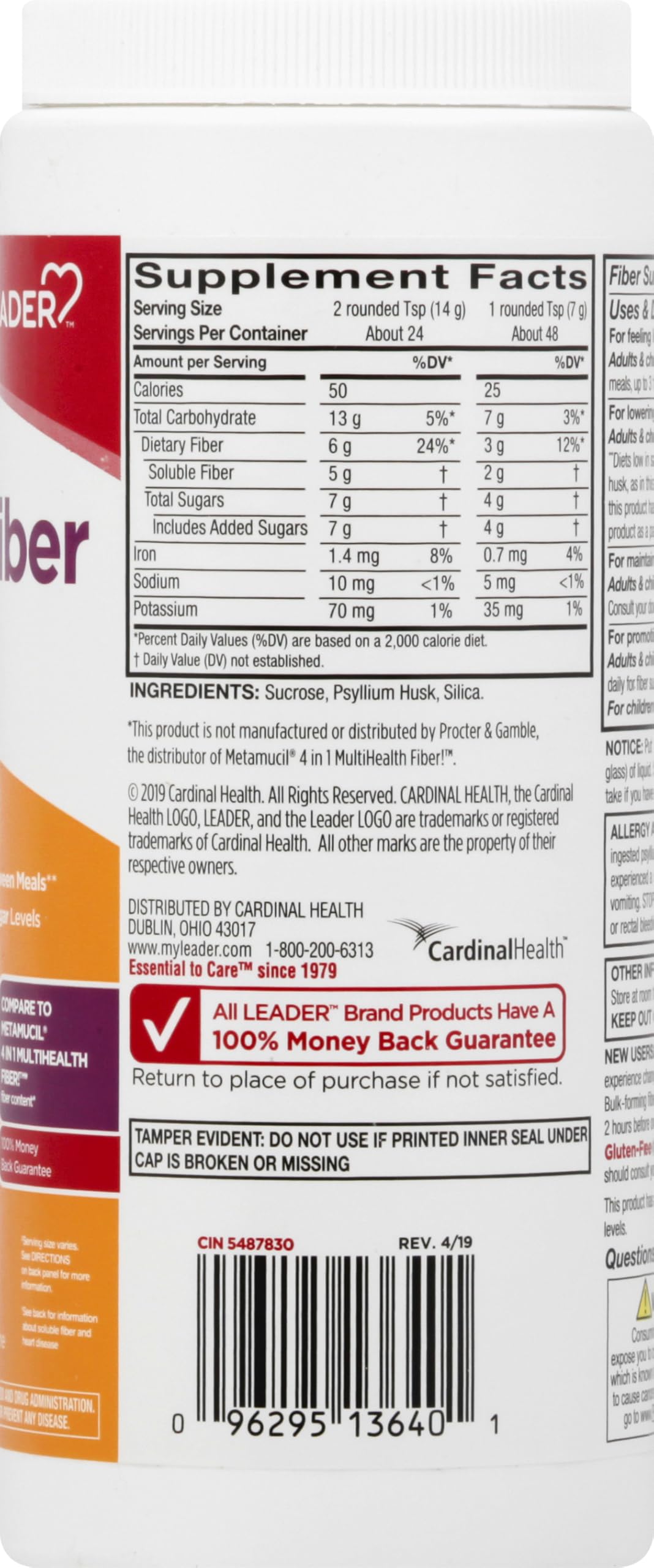 Leader Psyllium Poudre – utilisation quotidienne : peut aider à gérer les fringales.