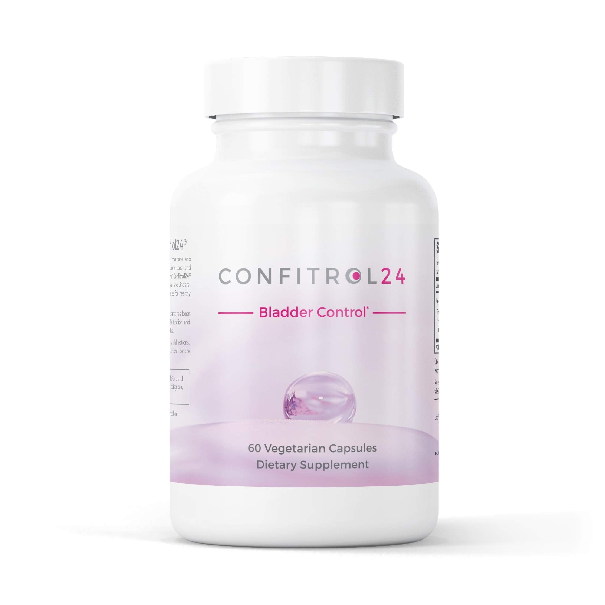 Confitrol24 de Leading Edge Health, bouteille visible, soutien potentiel au contrôle de la vessie.