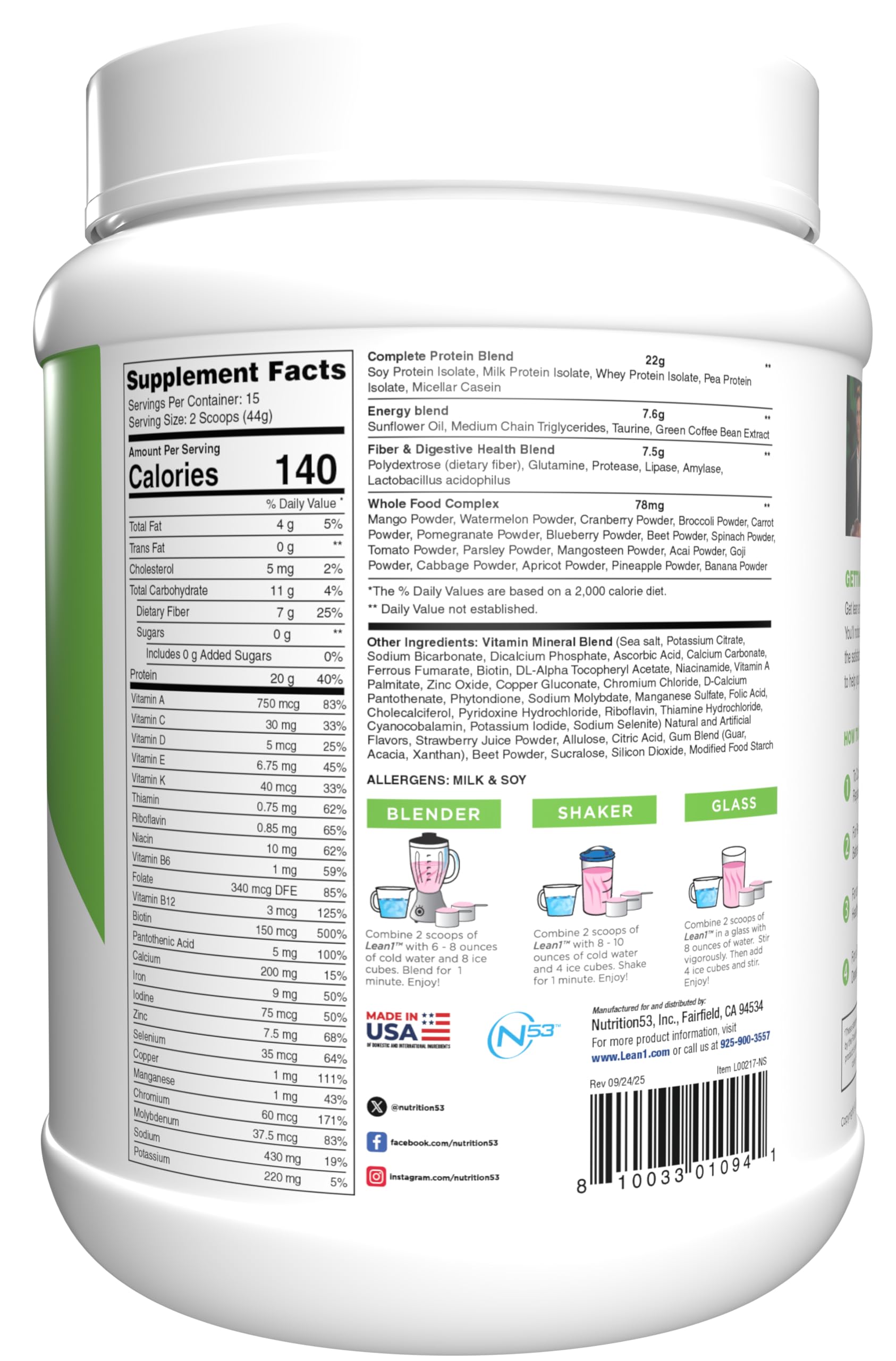 Lean1 doseur – mesure précise pour des portions protéinées.