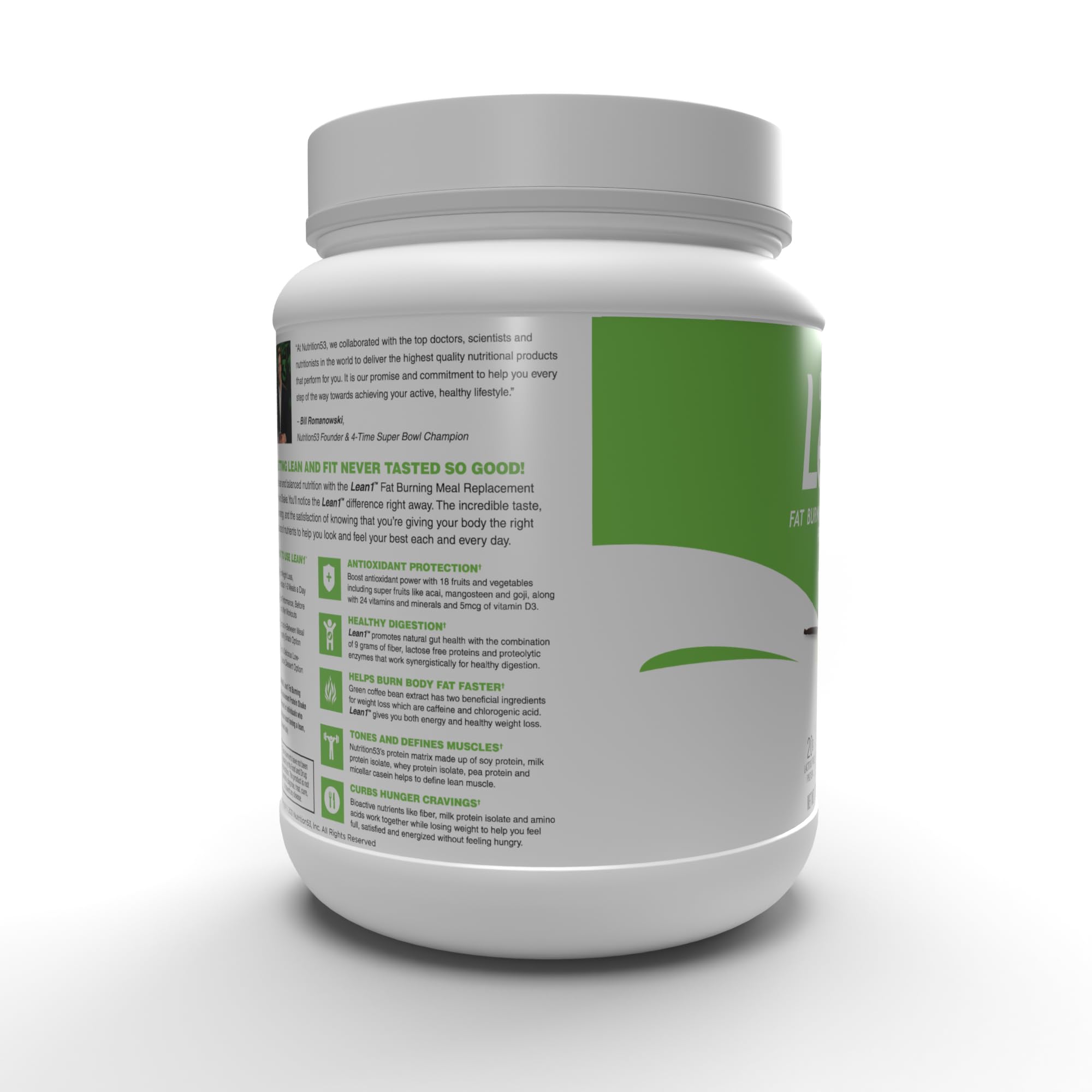 LEAN1 Nutrition53 Lean1 vanille – ingrédients organiques, option naturelle pour votre routine.