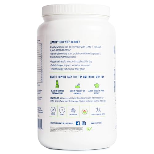 Fiche nutrition LeanFit montrant protéines et calories.