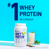LeanFit WHEY Vanille, shake onctueux dans un gobelet avec lait.