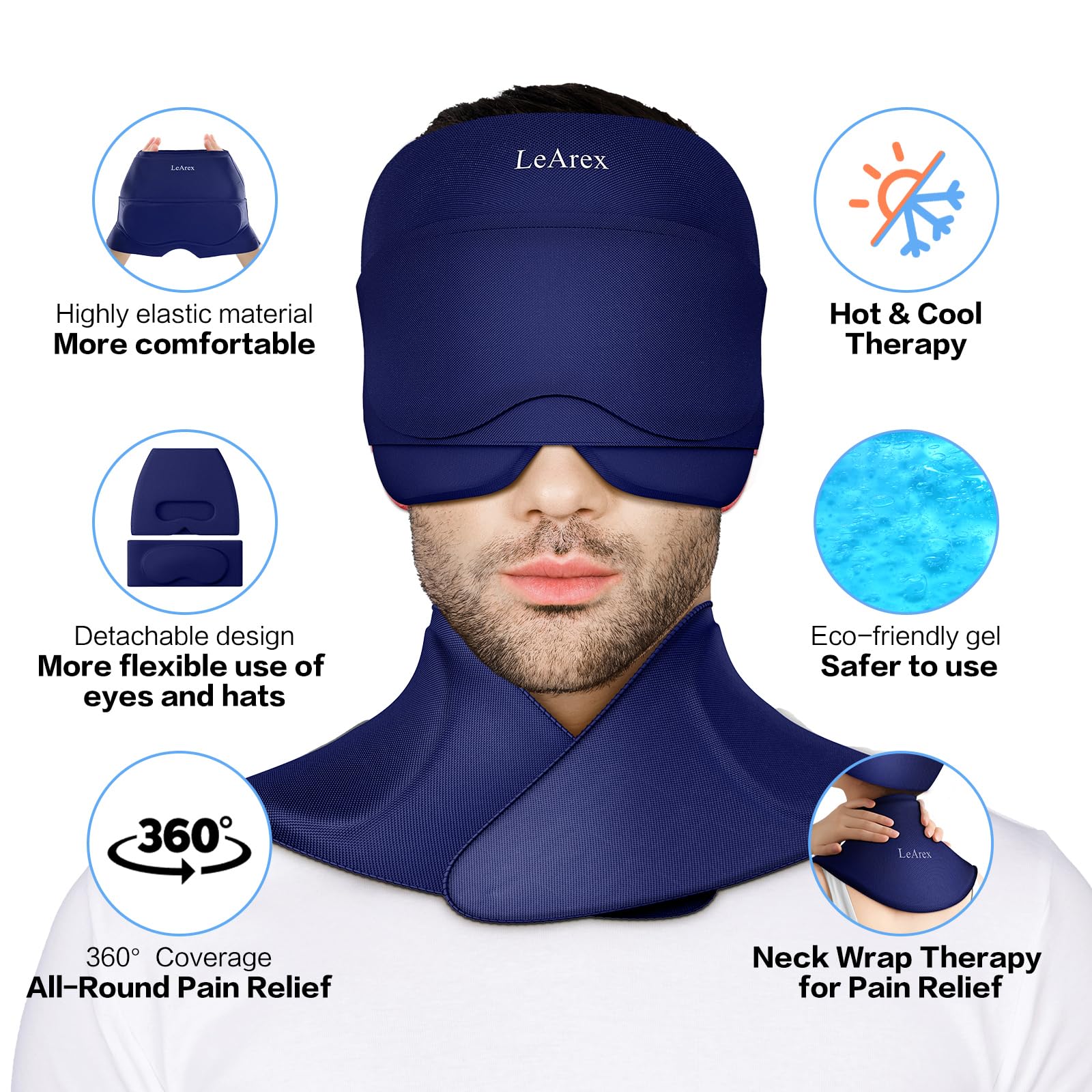 LeArex compresse-cou-glace couvre le cou et la nuque pour une détente durable.