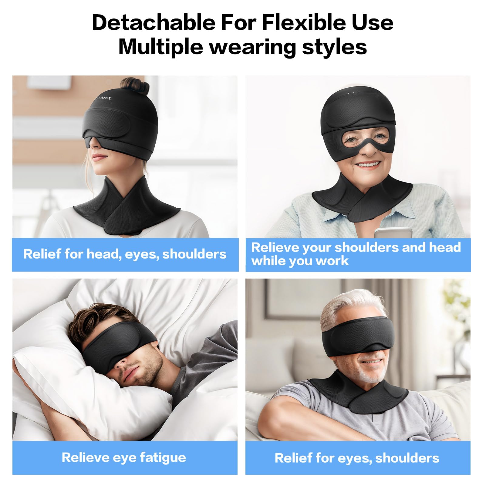LeArex masque yeux gel froid apaise fatigue visuelle et tension.