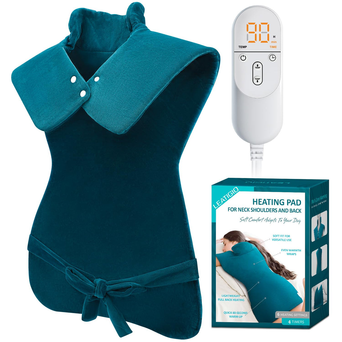 Leatigo bandage chauffant grand dos offre chaleur enveloppante pour le corps.