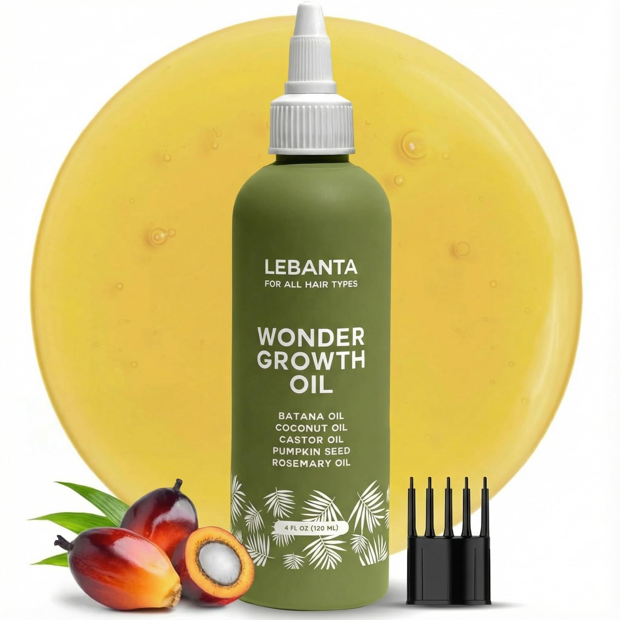 Lebanta Batana Oil : bouteille d'huile, soin nourrissant pour cheveux.
