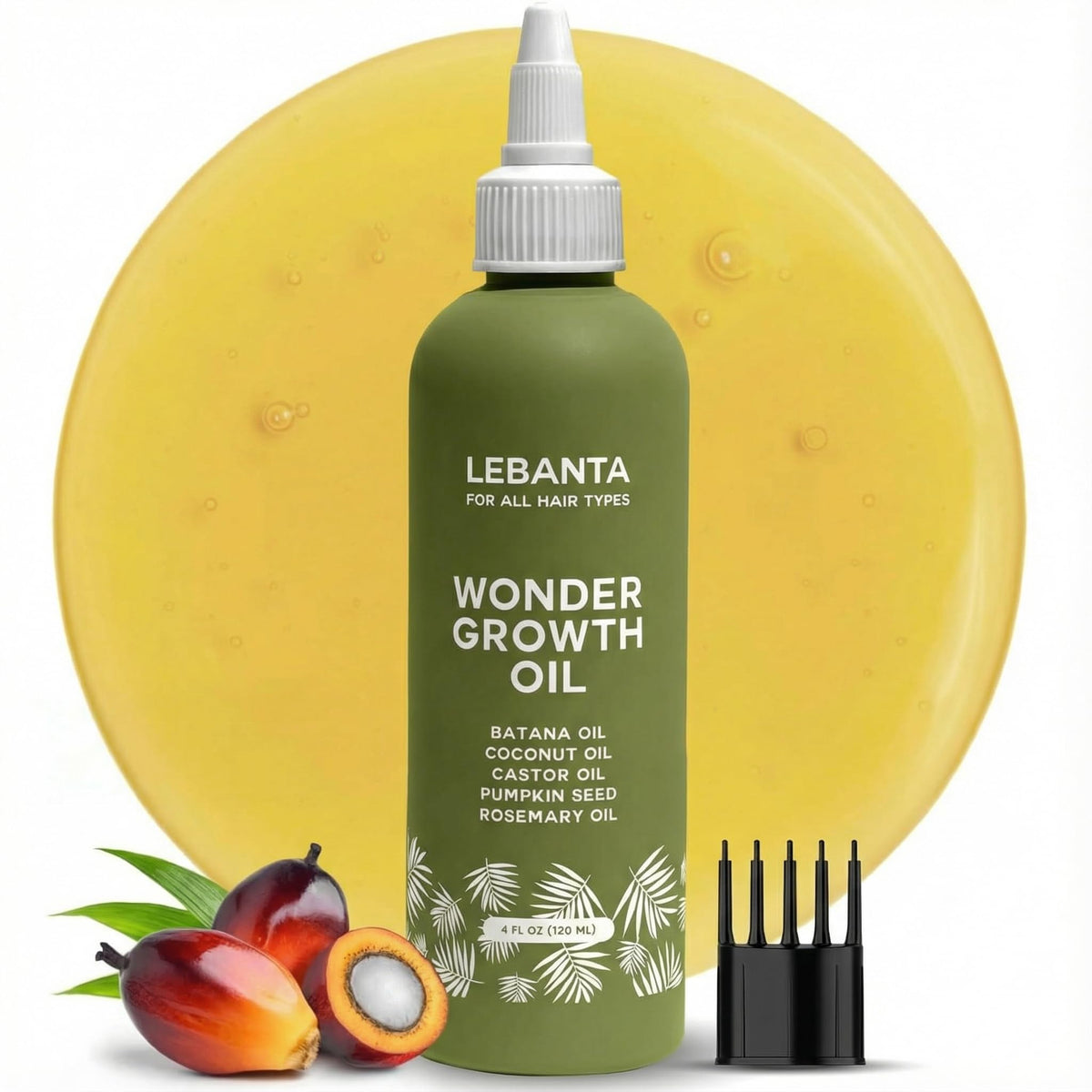 Lebanta Batana Oil : bouteille d'huile, soin nourrissant pour cheveux.