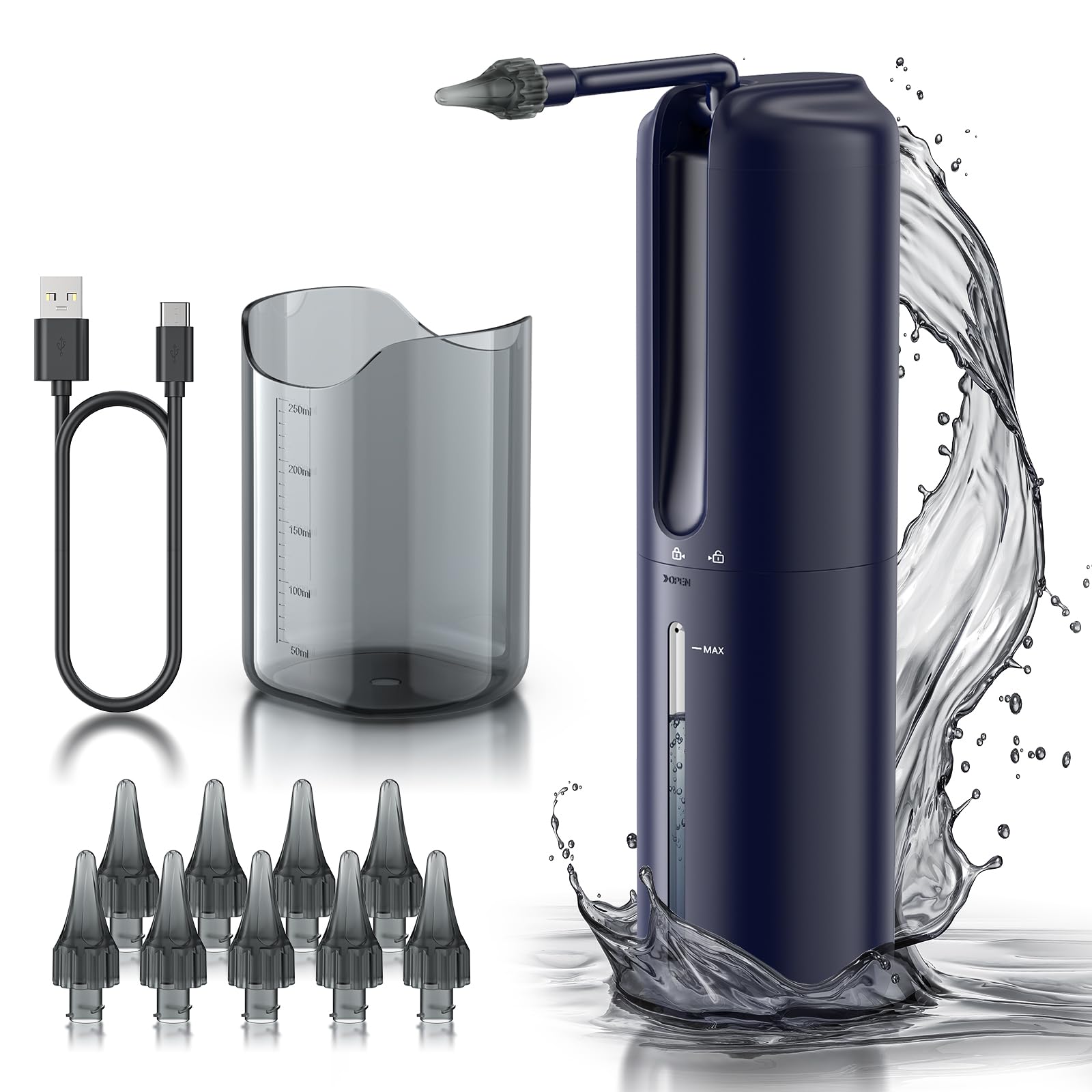 Lebbtl nettoyeur d'oreilles électrique avec irrigation, nettoyage en douceur.