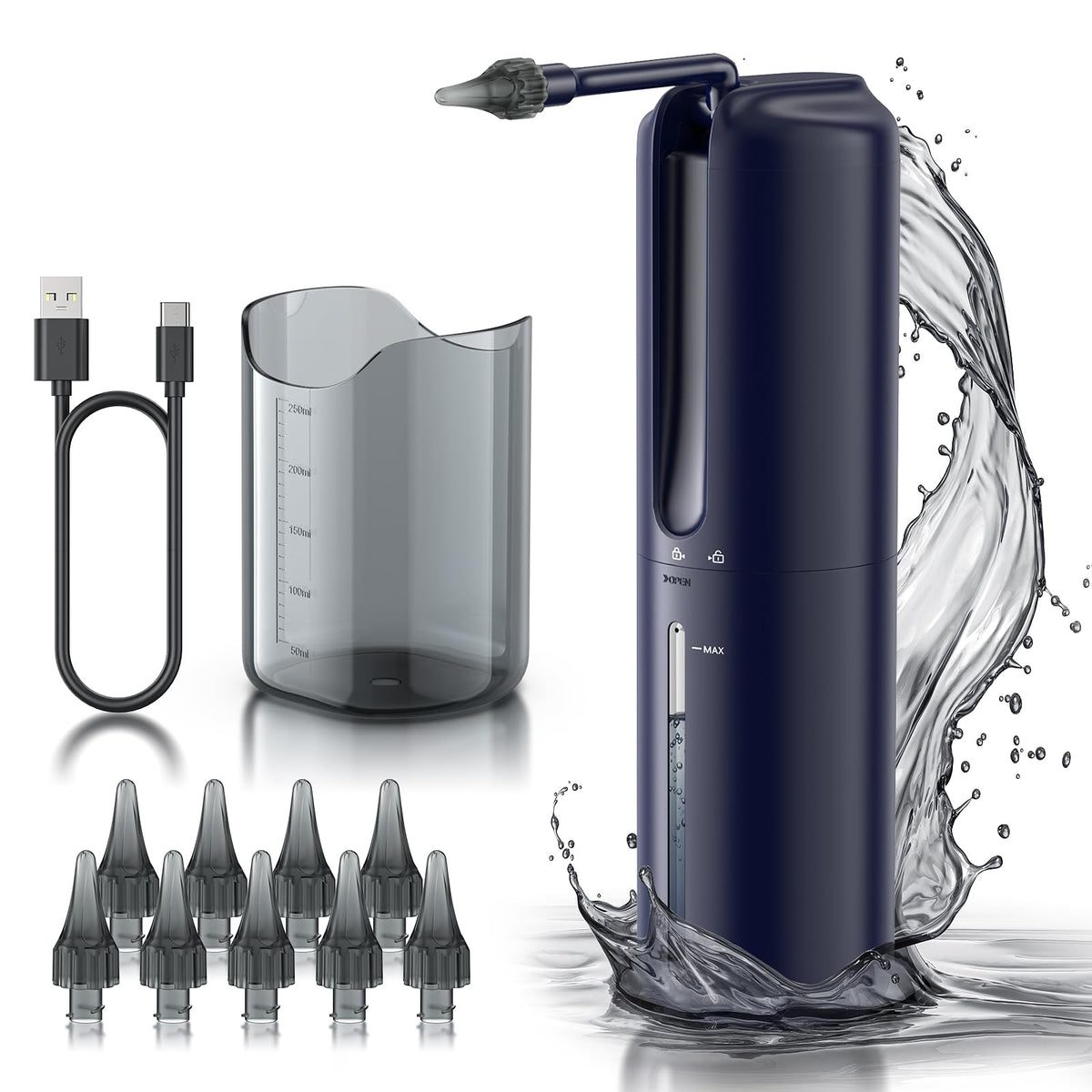 Lebbtl nettoyeur d'oreilles électrique avec irrigation, nettoyage en douceur.