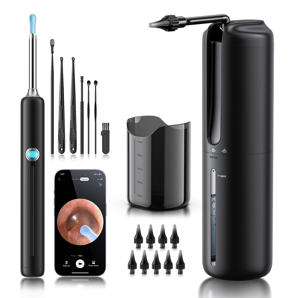 Lebbtl caméra oreille 1080p pour inspection précise et nettoyage ciblé.
