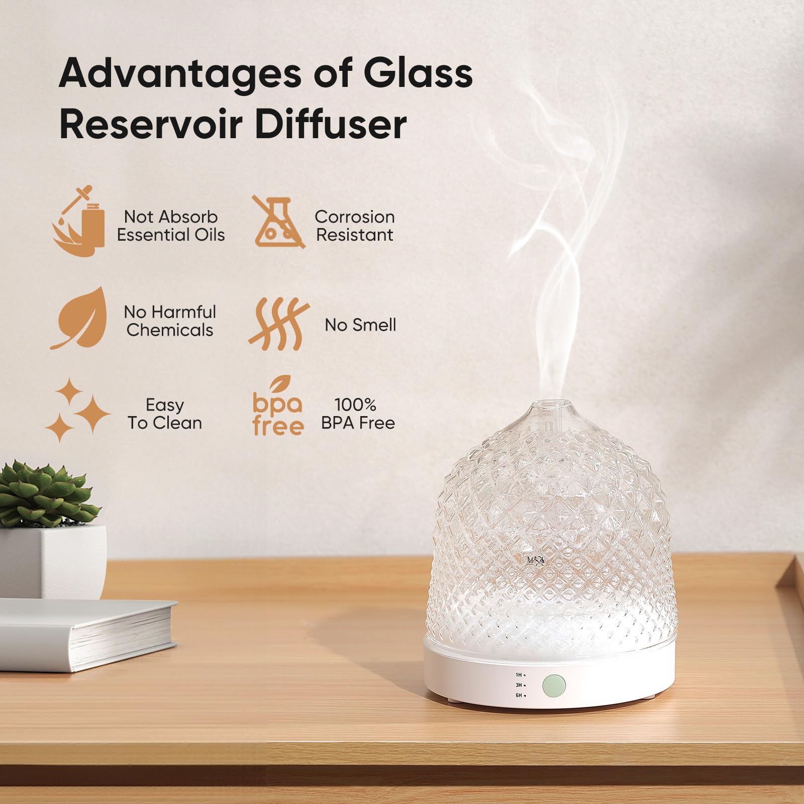Lecdura Diffuseur base blanche en plastique, installation simple et fiable