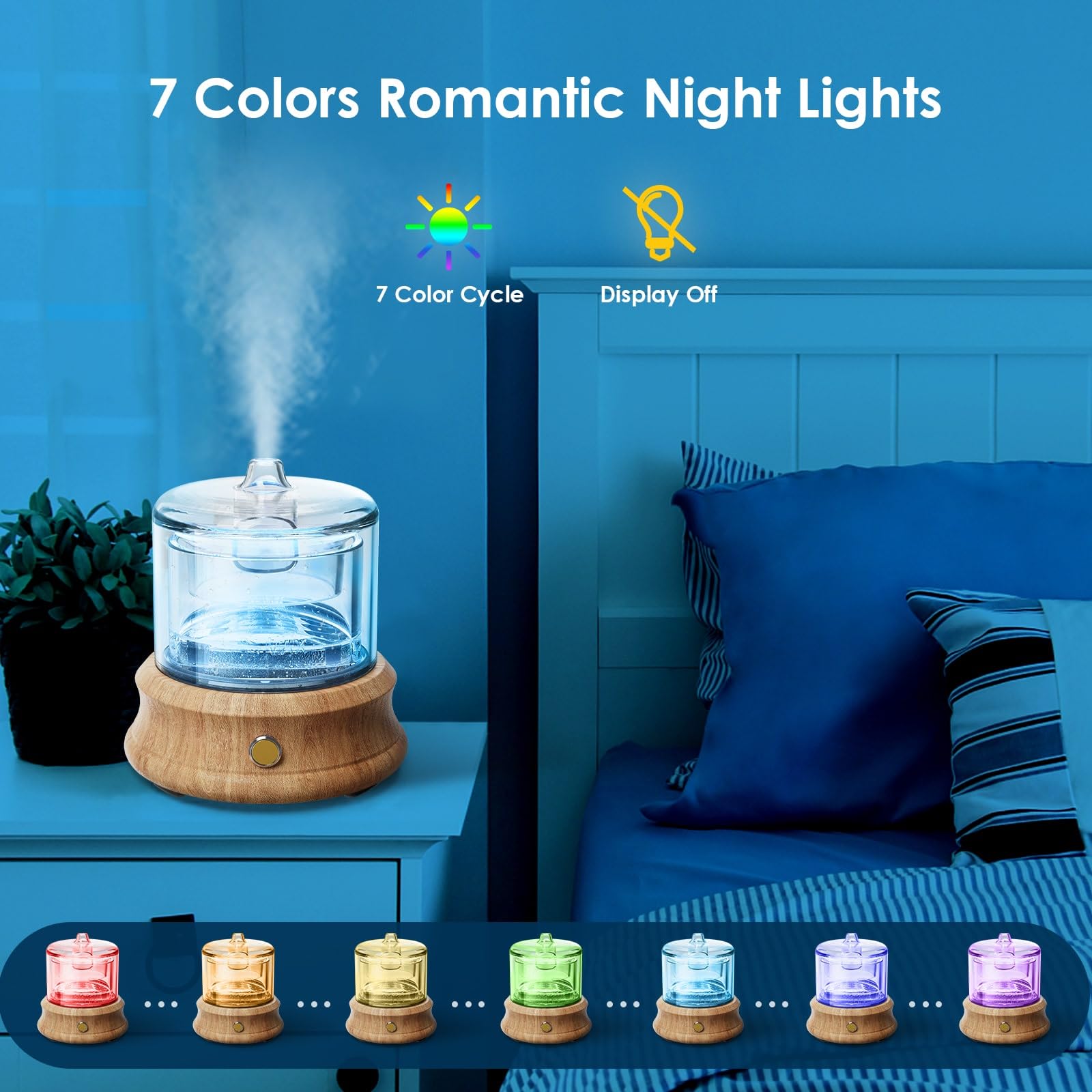 Lecdura avec lumières sept couleurs pour créer ambiance calme.