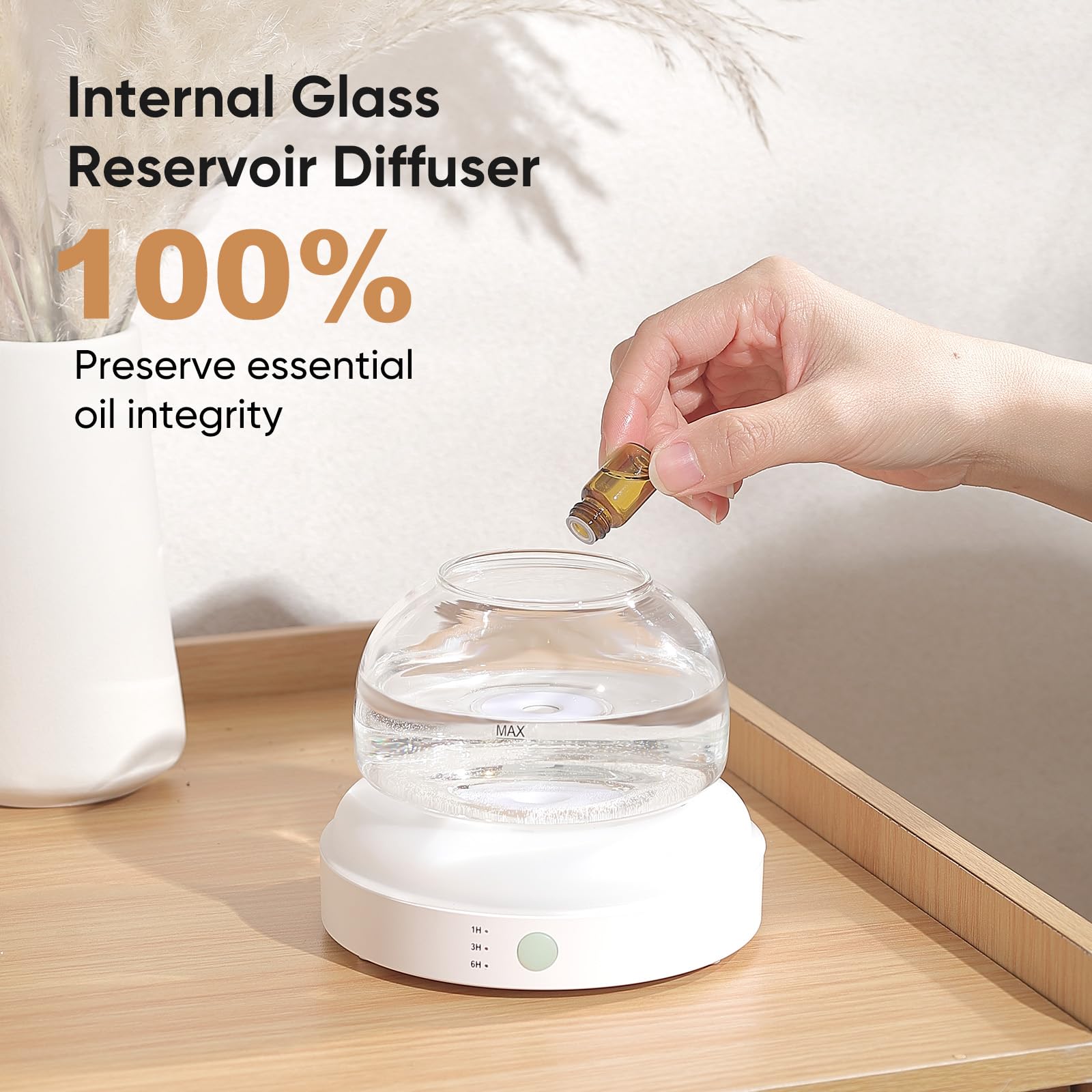 Lecdura Diffuseur Verre motif ananas diamanté, style élégant pour le salon