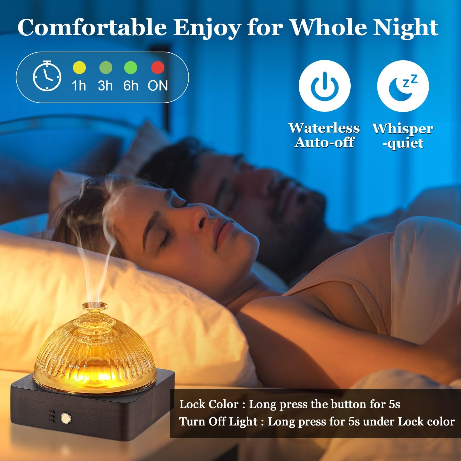 Diffusion ultrasonique silencieuse du Lecdura pour un sommeil paisible.