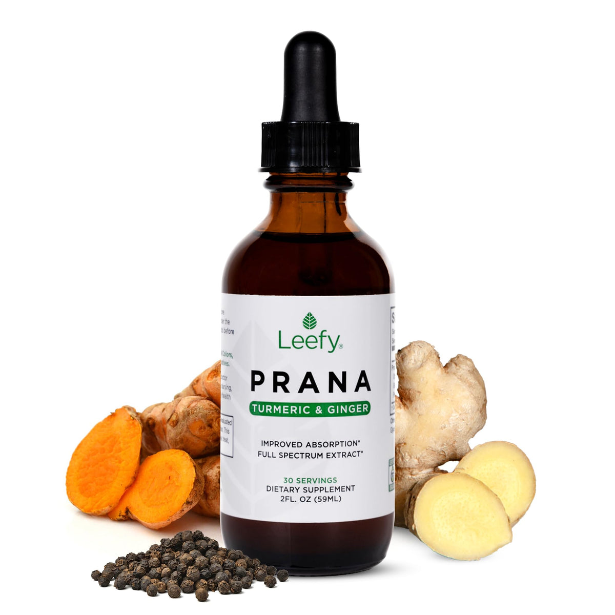 Leefy PRANA flacon goutte, extrait liquide biologique prêt à usage quotidien.