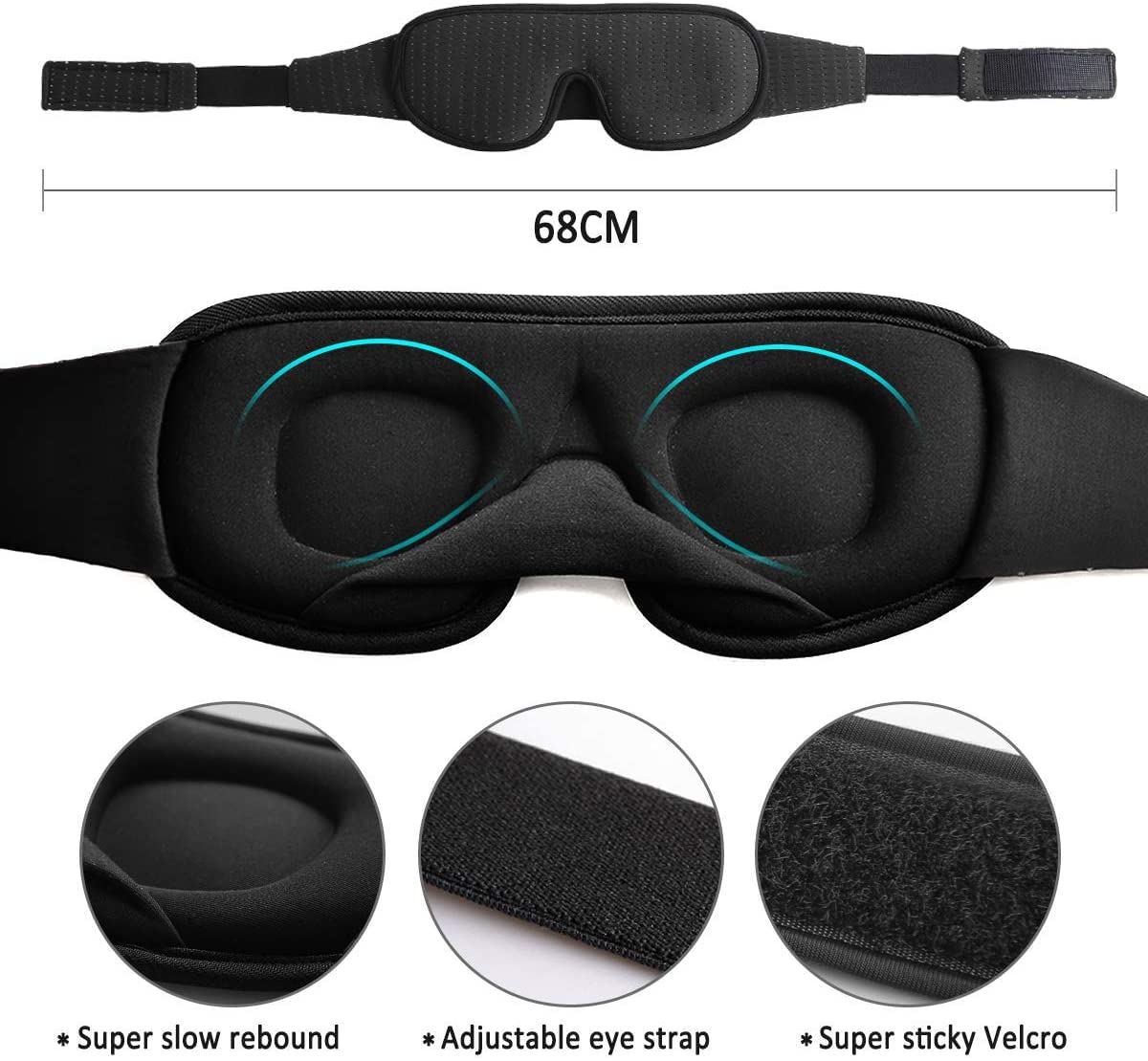 Leeken masque confortable pour la tête et sans accrocher les cheveux.