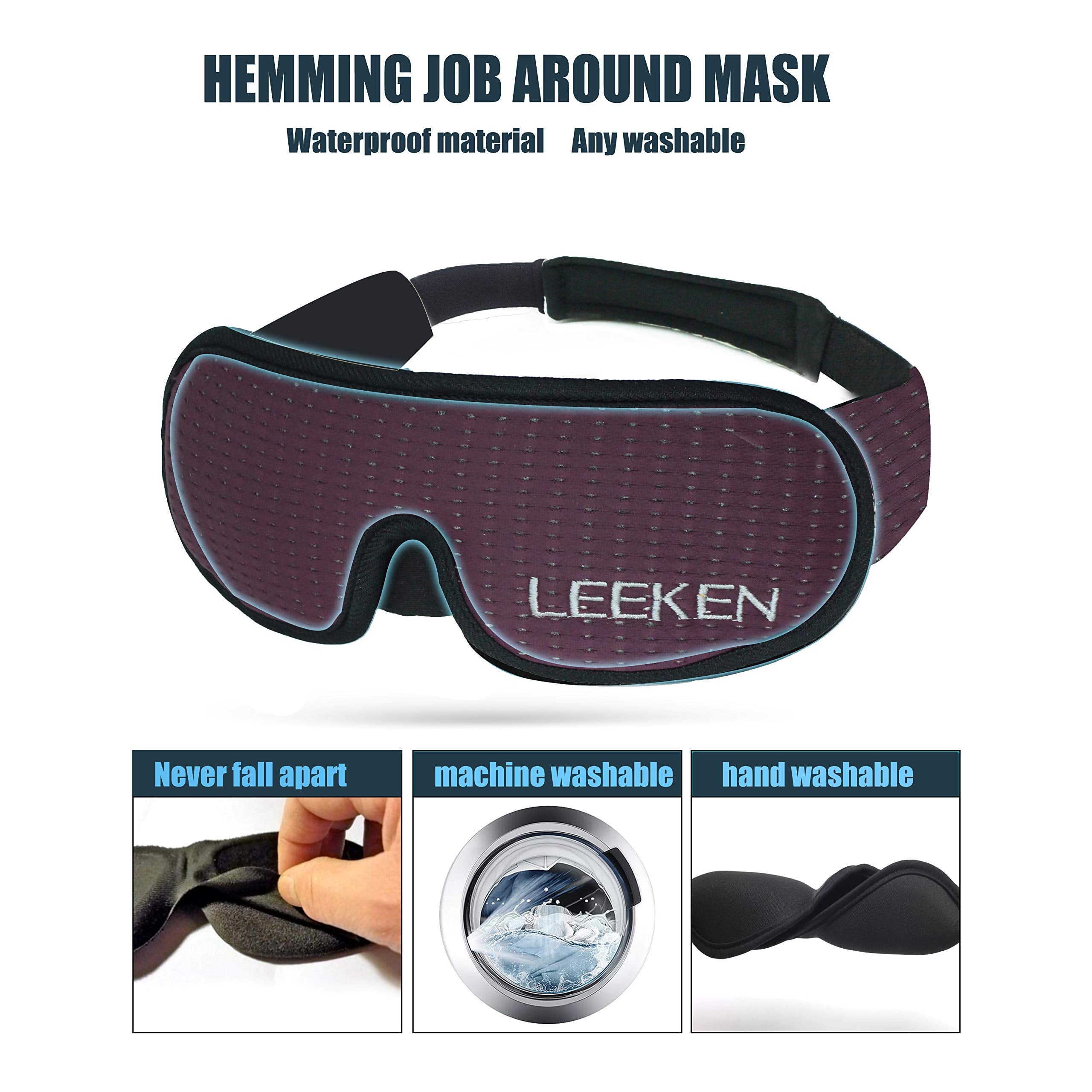 Leeken masque 3D espace oculaire large évite la pression