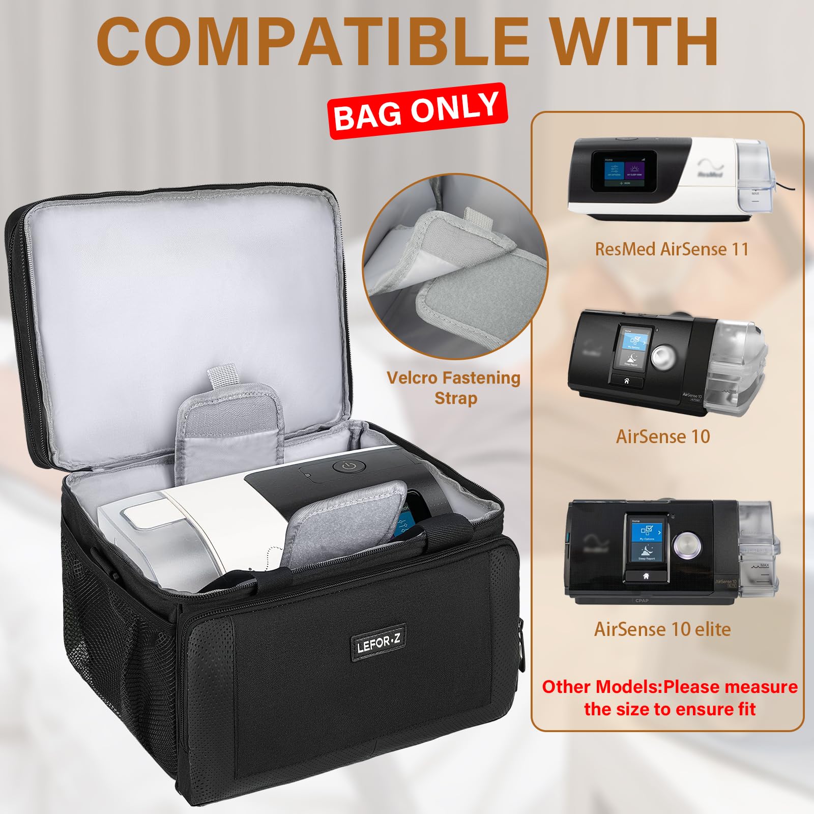 LEFOR·Z sac-transport-cpap-airsense-10 : organisation pratique des accessoires CPAP.