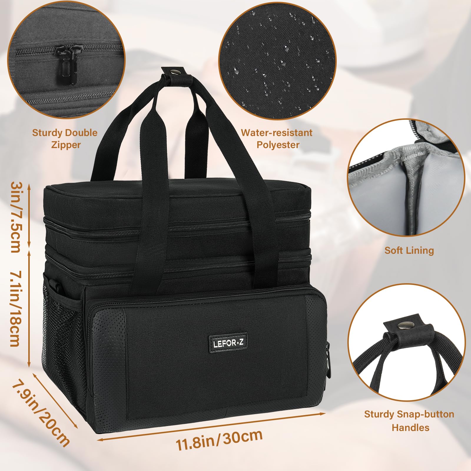 LEFOR·Z sac-transport-cpap-dreamstation : compartiments dédiés pour les câbles et masques.