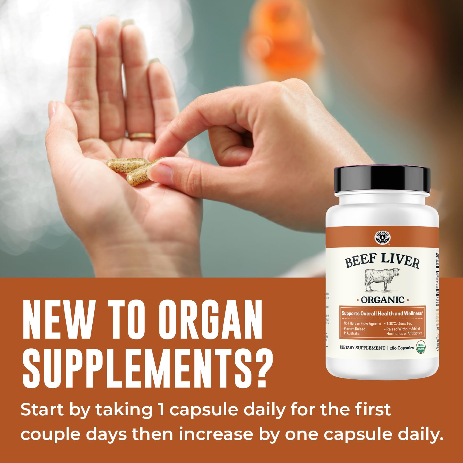 Capsules sans goût, faciles à avaler et pratiques pour la routine.