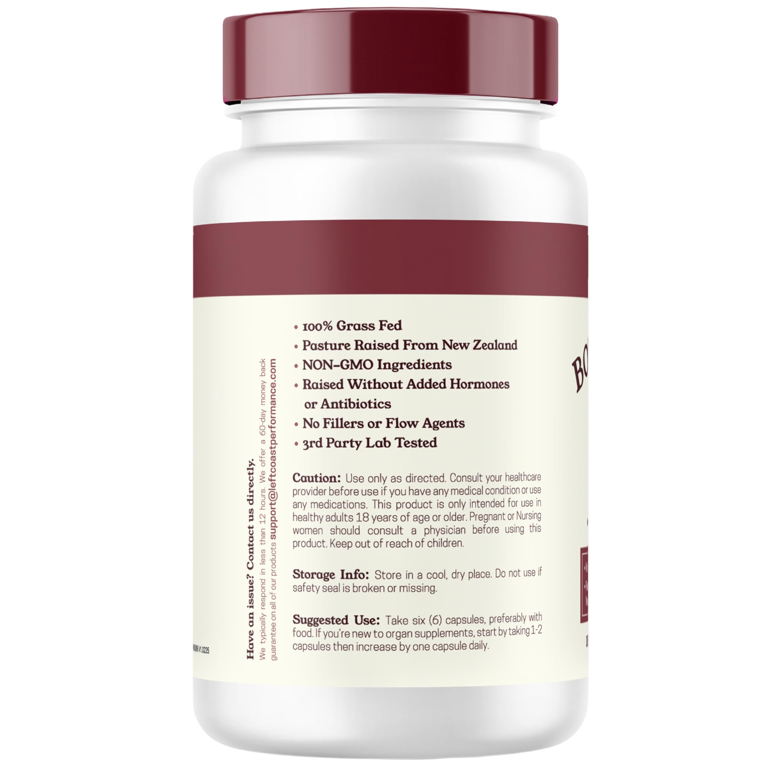 Left Coast Performance flacon 180 capsules, format pratique à intégrer.